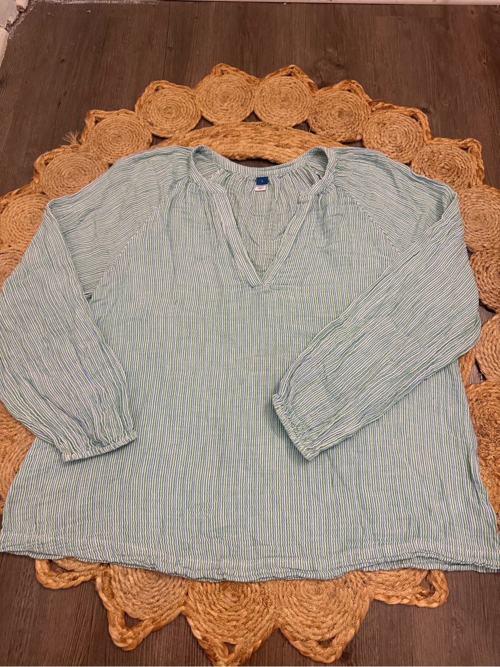 Old Navy Light Muslin Striped Casual Button-Down Shirt